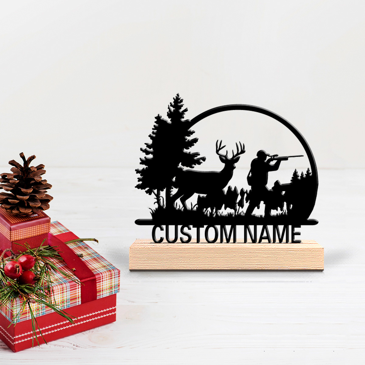 Hunting Outdoor Christmas Decorations - 1 шт. Модная персонализированная металлическая статуэтка