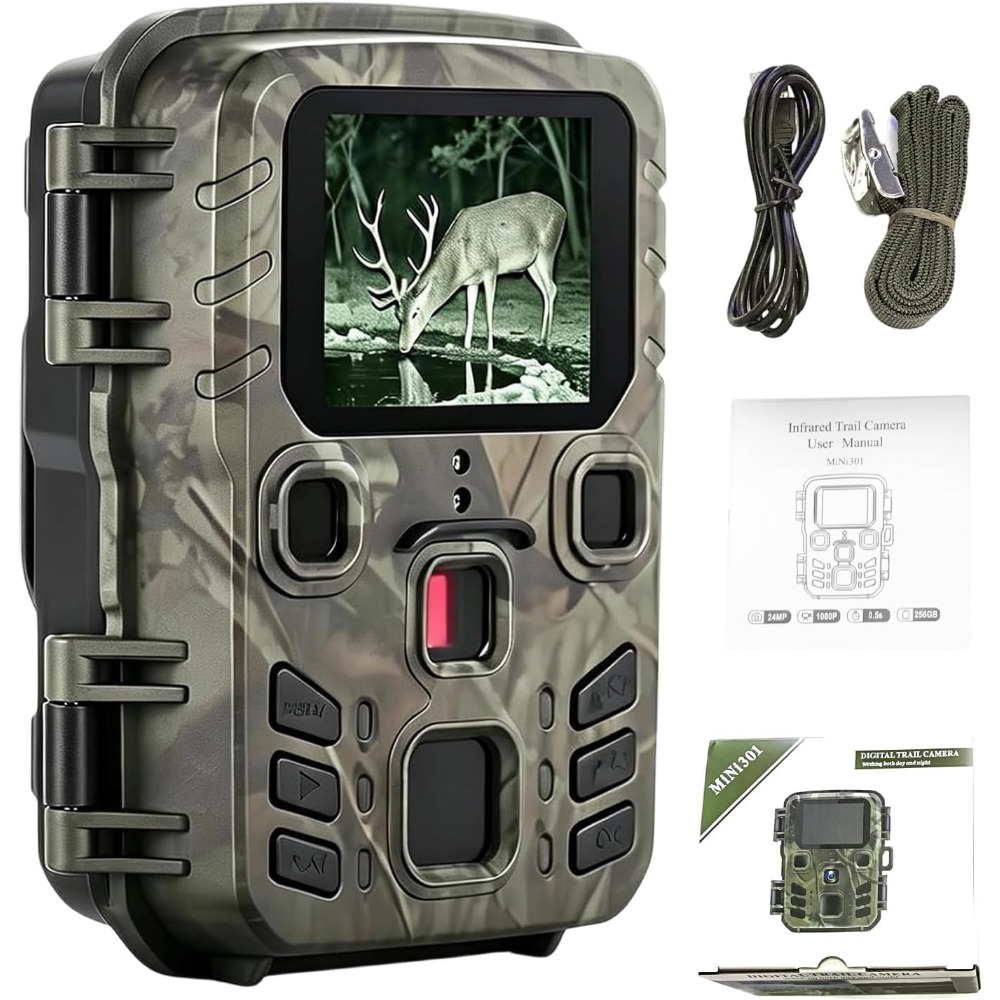 Outdoor Hunting Video Camera - Мини-фотоловушка с функцией ночного видения, 1080P,